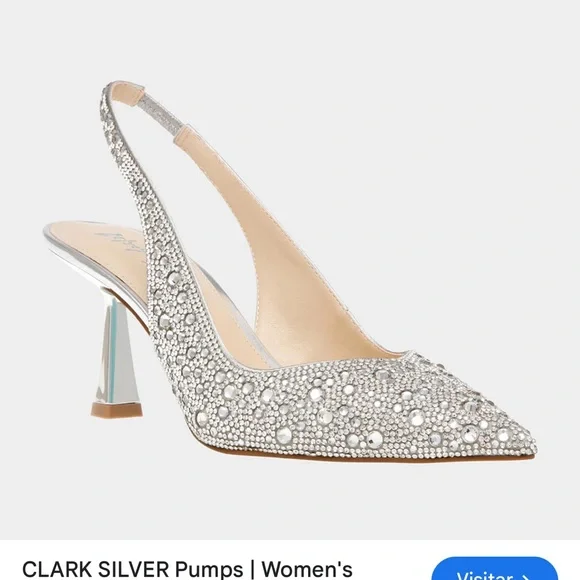 Elegant Silver Slingback Heels - Picture 3 of 6